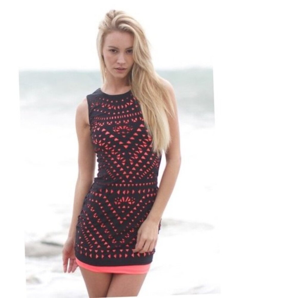 Mara Hoffman Swim Laser Cut Swim Mini Dress NWOT L - Picture 2 of 13